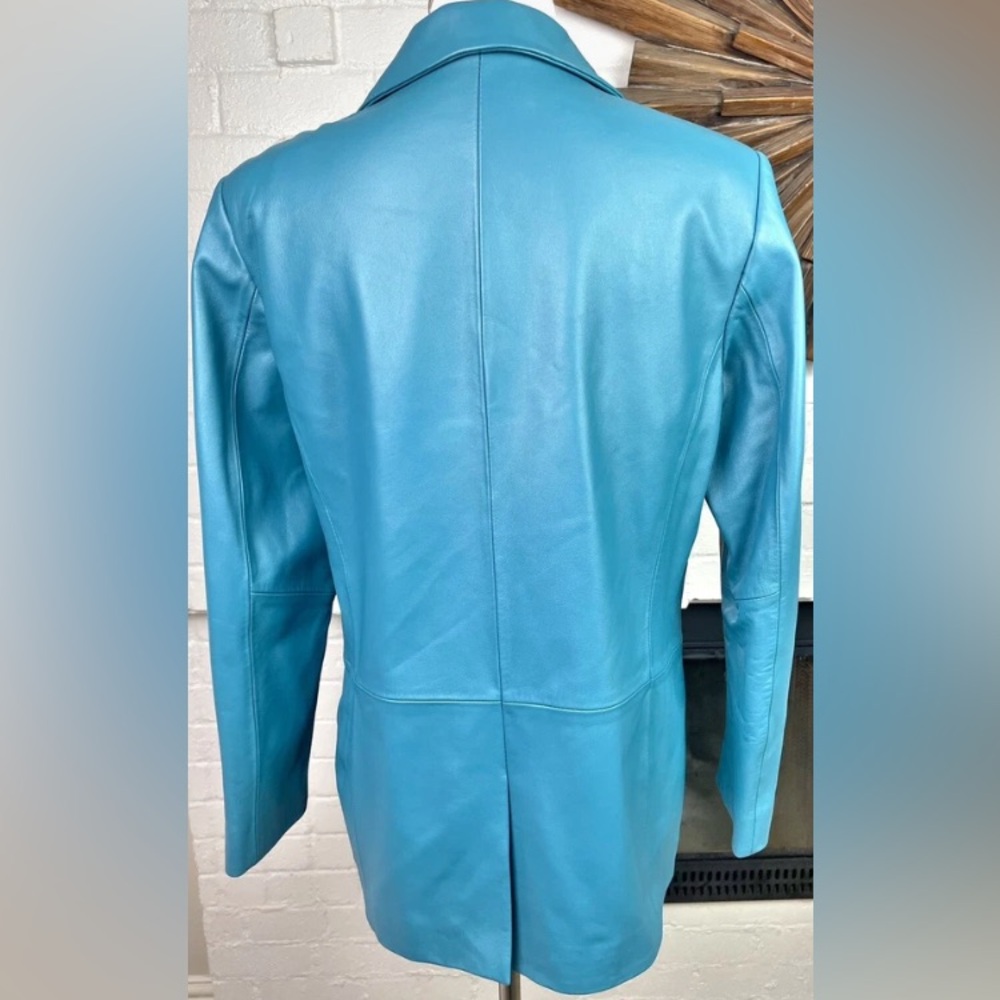 Pendleton Leather Vintage Blazer/Jacket Teal L/Xl - image 7